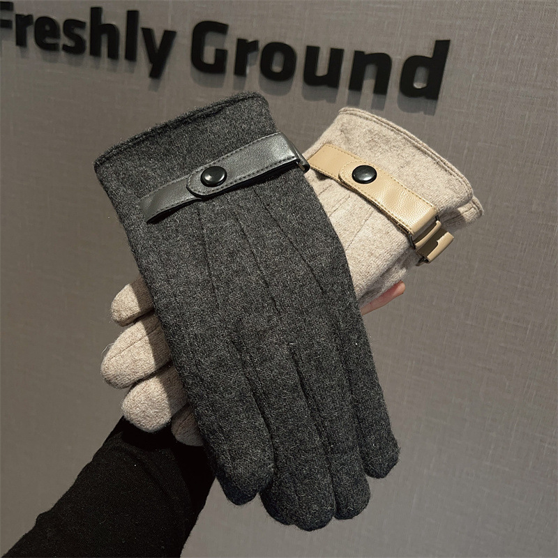 Wool Glove Lined - Luvas masculinas de lã com forro