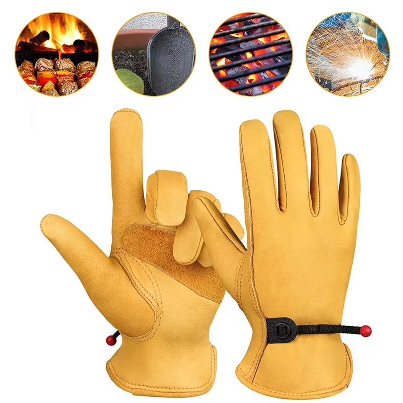 Leather Driving Glove - Luvas de Couro Masculinas para Trabalho,